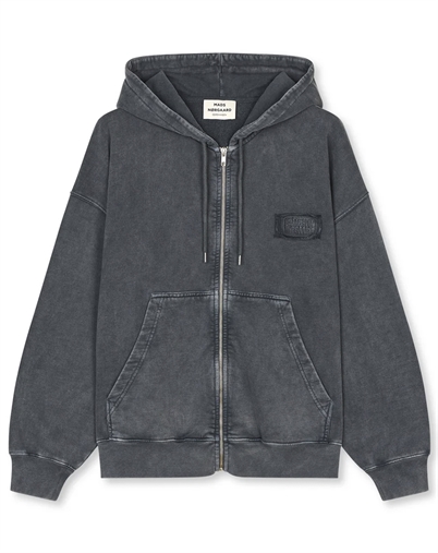 Mads Nørgaard - Compact Cotton Alpa Zip Hoodie - Asphalt